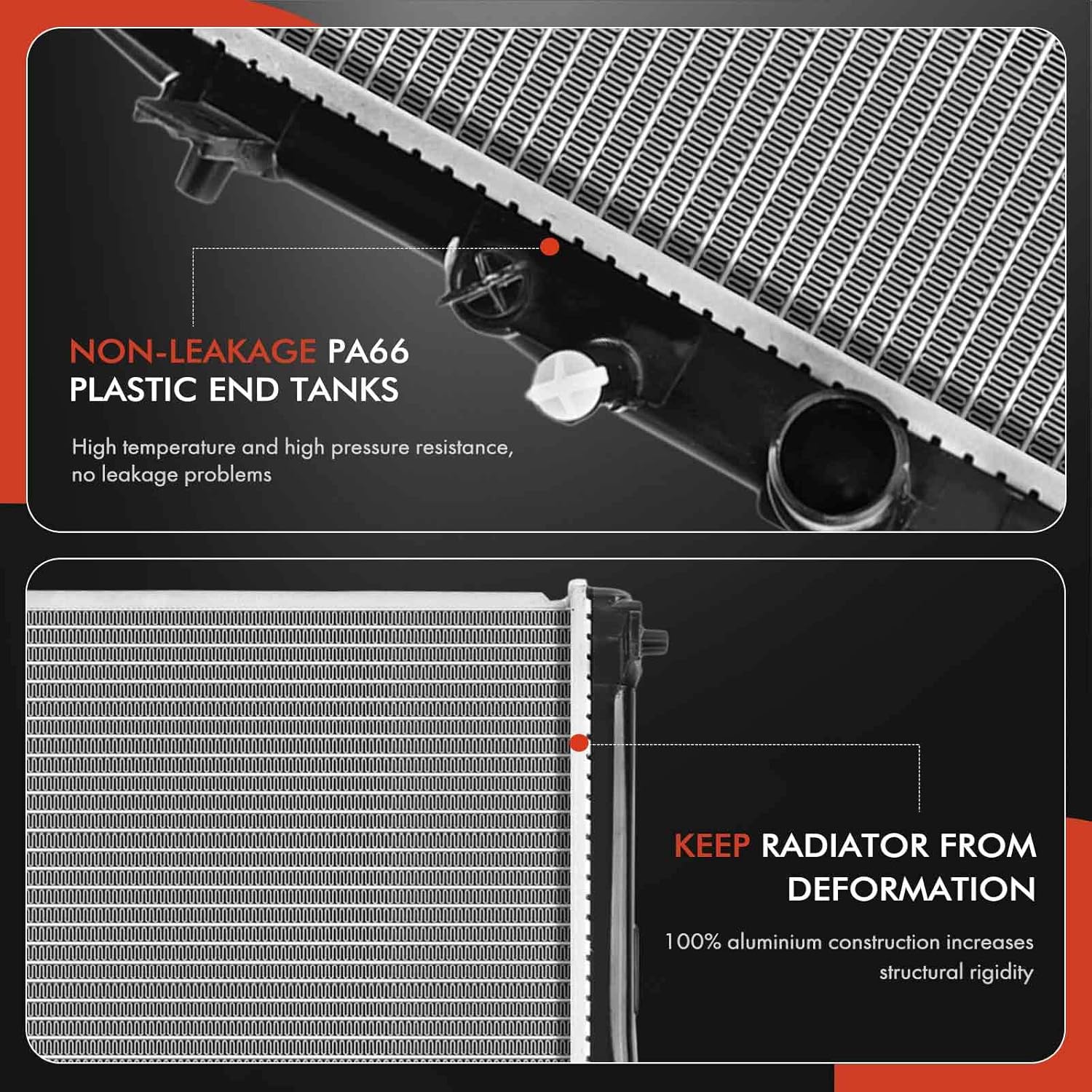 A-Premium Engine Coolant Radiator Assembly Compatible with Honda HR-V HRV 2016 2017 2018 2019 2020 L4 1.8L, Manual Transmission