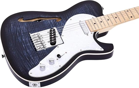Music Lovers Electric Guitar Electric Guitar Semi Hollow Body Single F Hole Full Size Basswood With Maple Neck Chrome Hardware(HW Black)