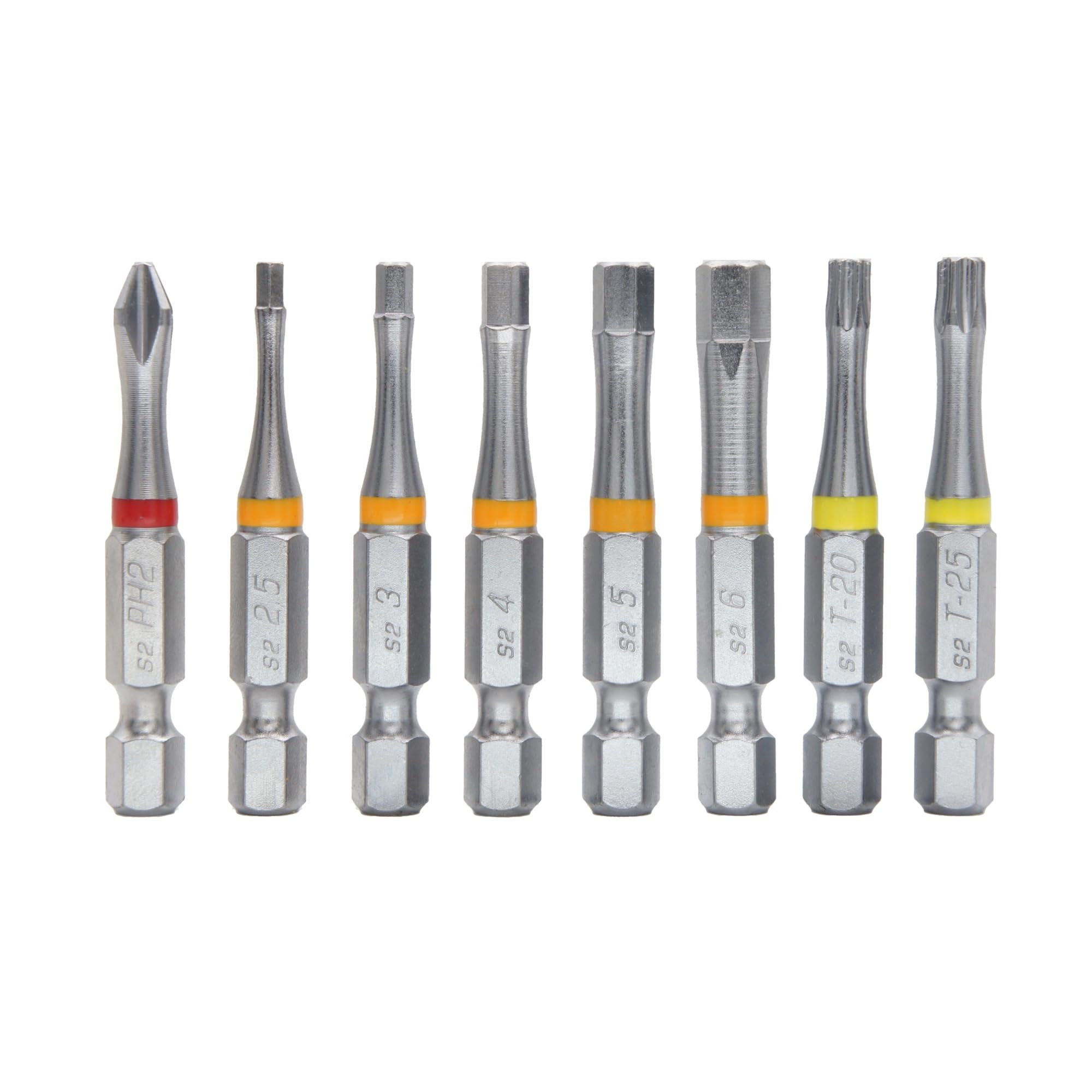 Amazon | 711L 8個 50mm 1/4インチ 六角ビット 色分け済み I 8個