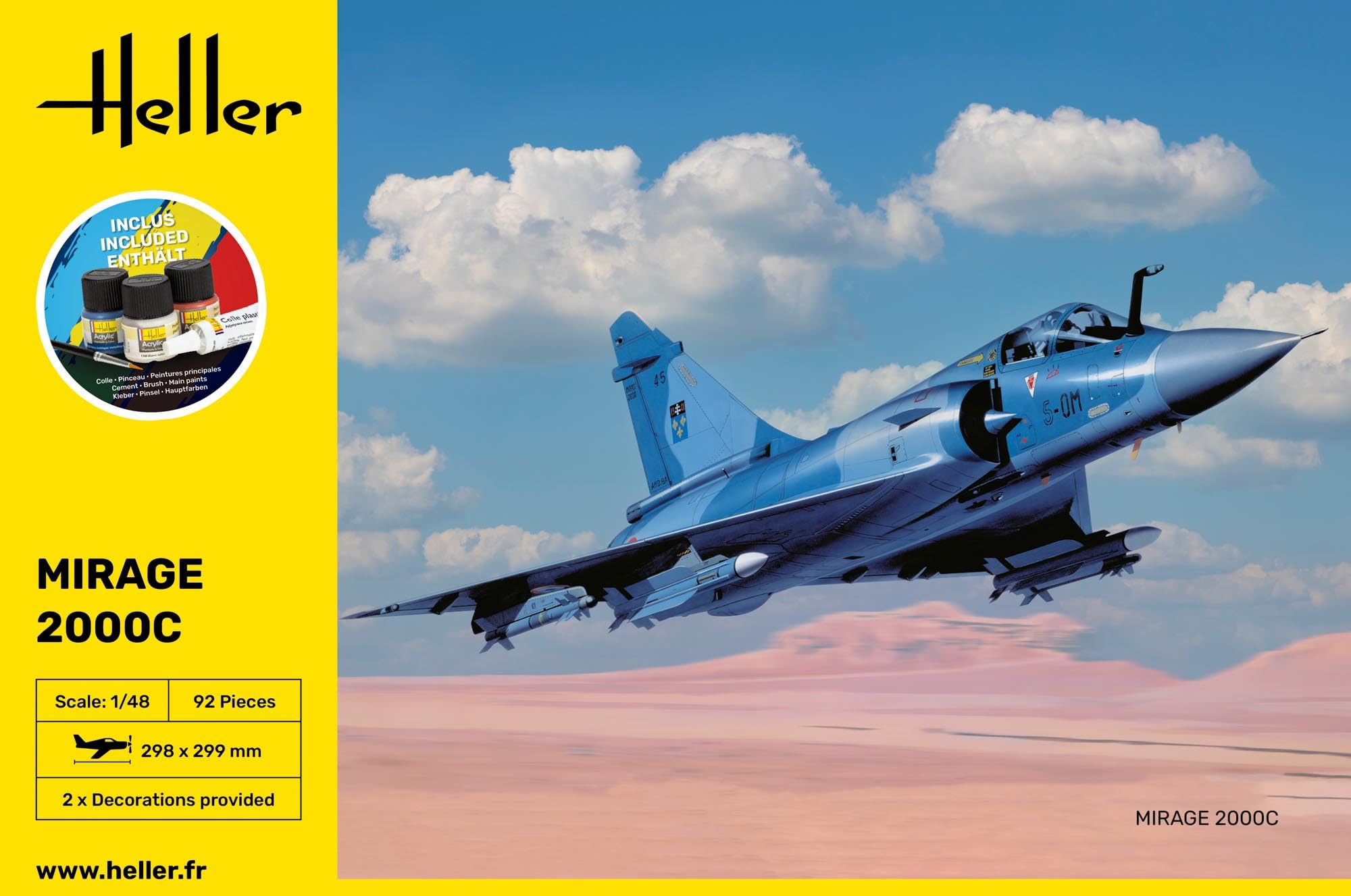 HELLER JOUSTRA Maquette Avion : Starter Kit : Mirage 2000 C