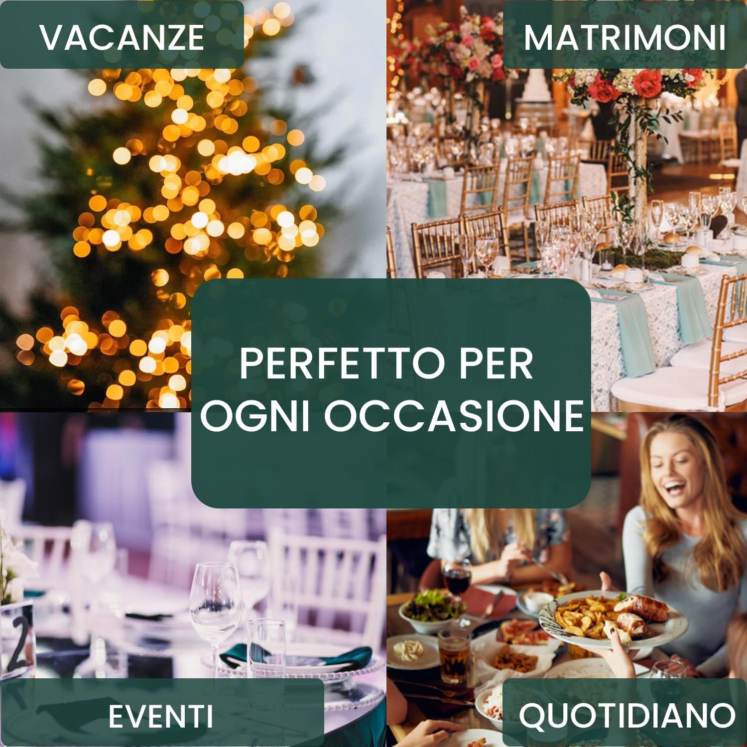 mon bijou® Set 6 Tovaglioli di Stoffa Bianchi 45x45 cm – 100% Cotone Biologico Certificato GOTS – Eleganti Lavabili Riutilizzabili – Sostenibili per Natale Pasqua Tavola Cucina Feste