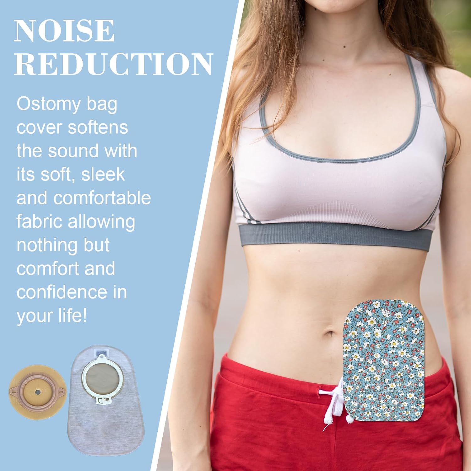 8 Pieces Ostomy Bag Cover Washable Pouch Liner for Women Men Lightweight Pouch Protective Bags with Round Opening Care Protector Shower Wraps Cover Odor Reducing