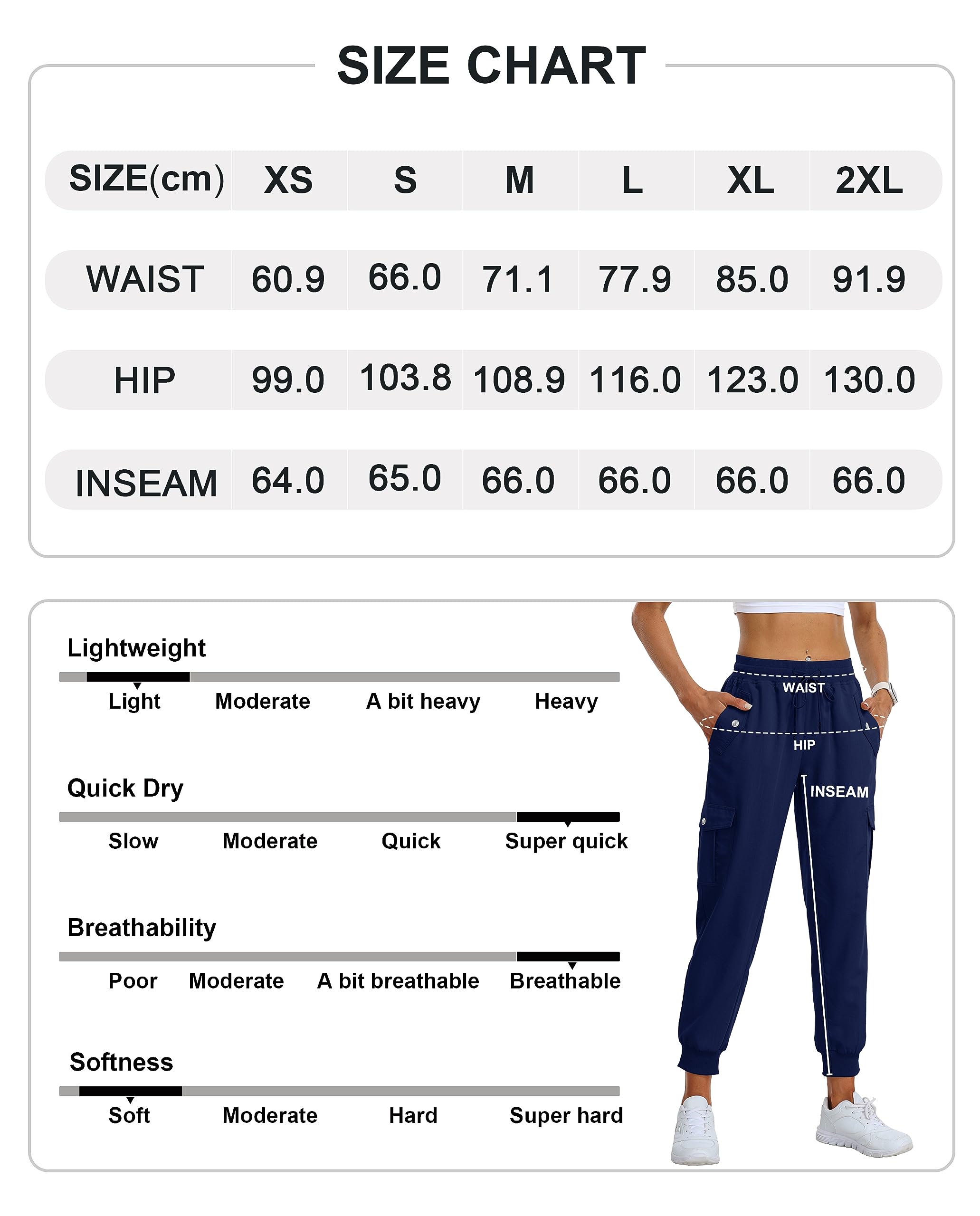 Pantaloni Trekking Donna Estate Cargo Escursionismo Jogging Pantaloni Moto Stretch Leggeri Asciugatura Rapida Casual Pants con Tasca