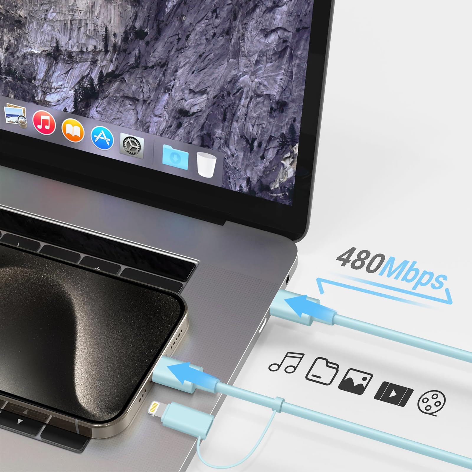 Paquete de 3 cargadores USB C de carga rápida de 6 pies y cable USB C tipo C cargadores (azul)