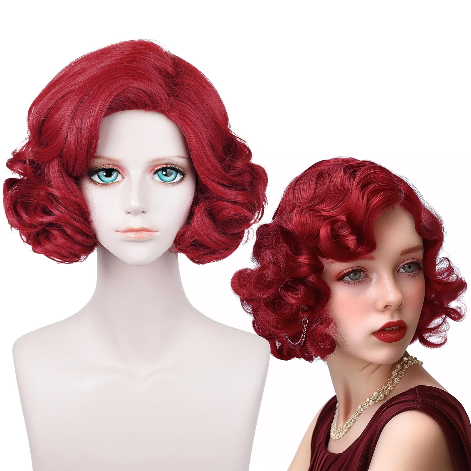 Red Beach Waves Wig 2020 Halloween Back in stock Amazon.com : Ruaswey 30 Inch Red Wig Human Hair 13x4 Body  main image 4