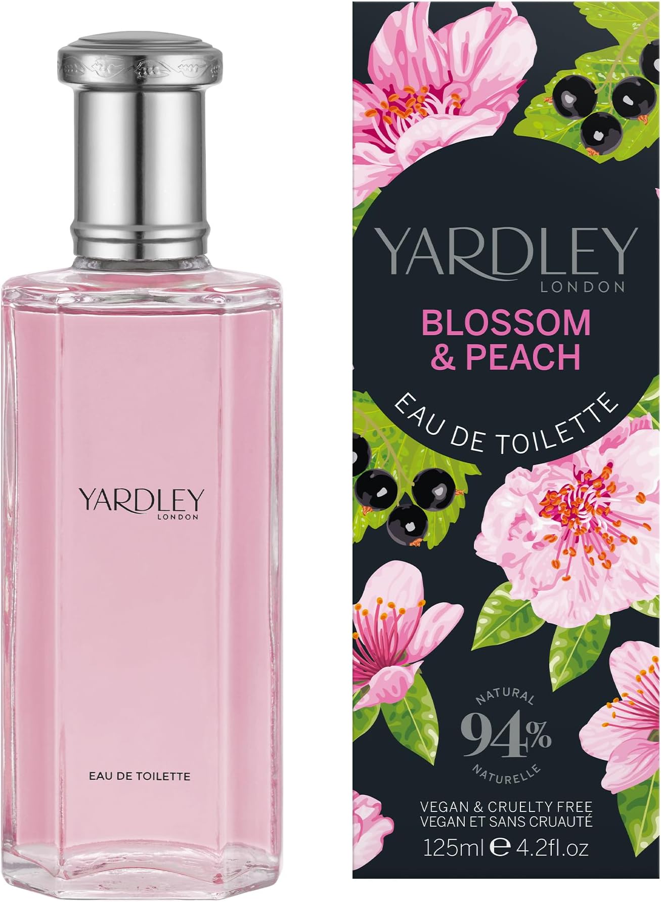 London Blossom and Peach Eau de Toilette, Floral Womens Perfume with Notes of Citrus and Cassis, Fruity Blossom Perfume for Women 125ml