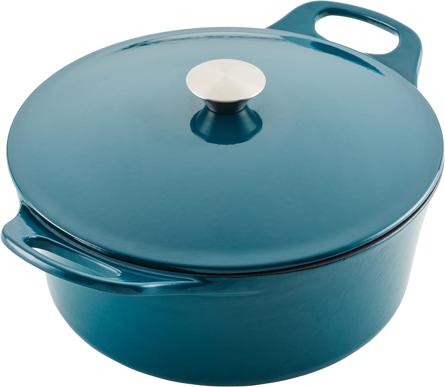 Rachael Ray Enameled Cast Iron Dutch Oven/Casserole Pot with Lid, 5 Quart, Teal