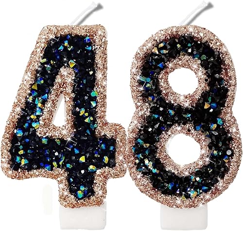 Miniatura 211 de Velas de números con purpurina de oro rosa de 2.8 pulgadas, muchos colores, regalos de cumpleaños de 22 años, velas de cumpleaños, velas de números