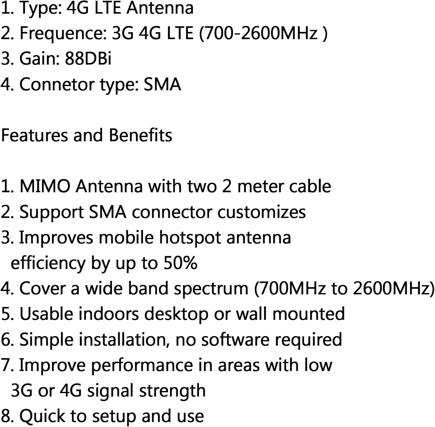 Amazon.com: Areyourshop Indoor Blazing Fast 3G 4G 88dBi LTE MIMO