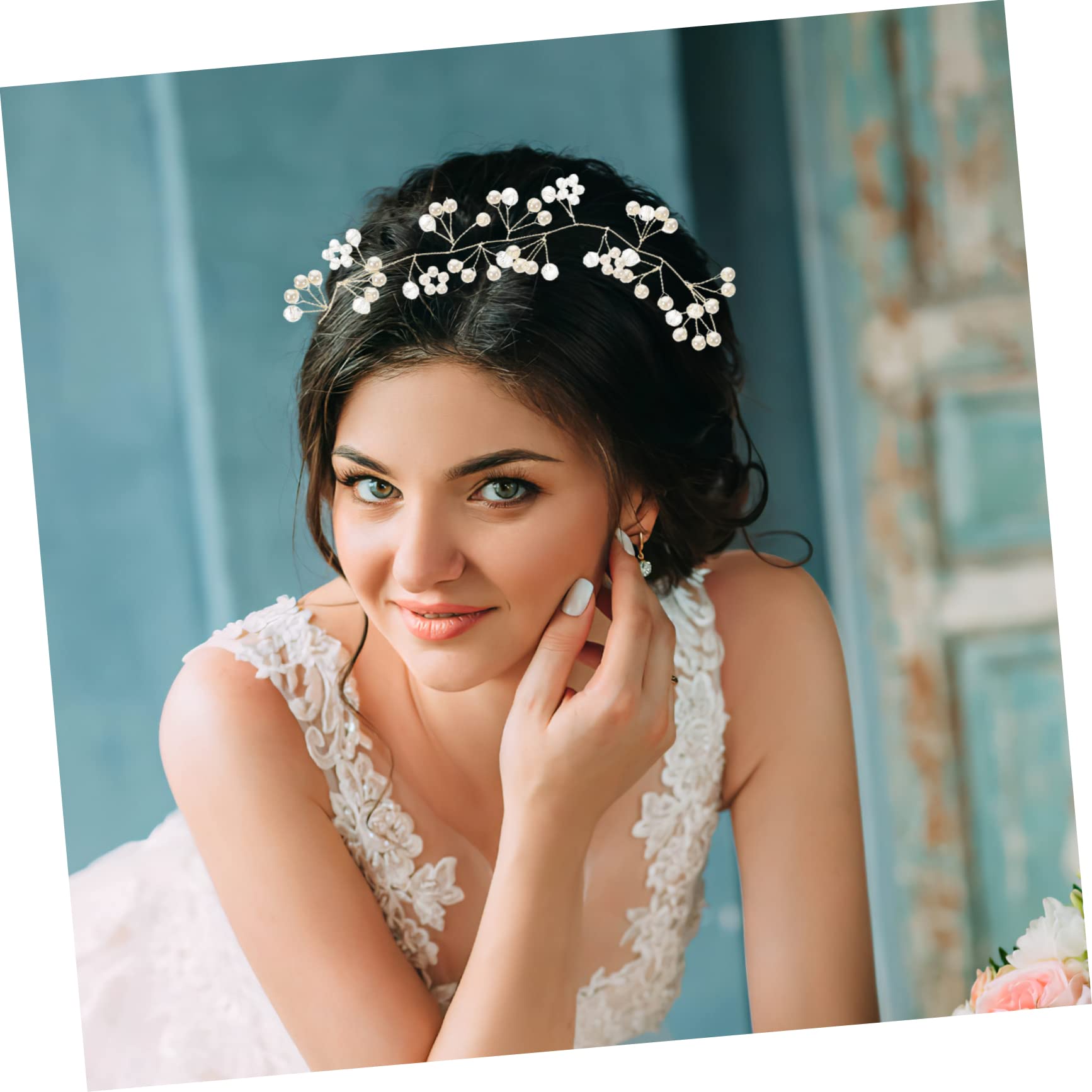 FRCOLOR 5pezzi Fascia Per Per Matrimonio Cerchietto Per e Ragazze Accessorio Per Cerimonie e