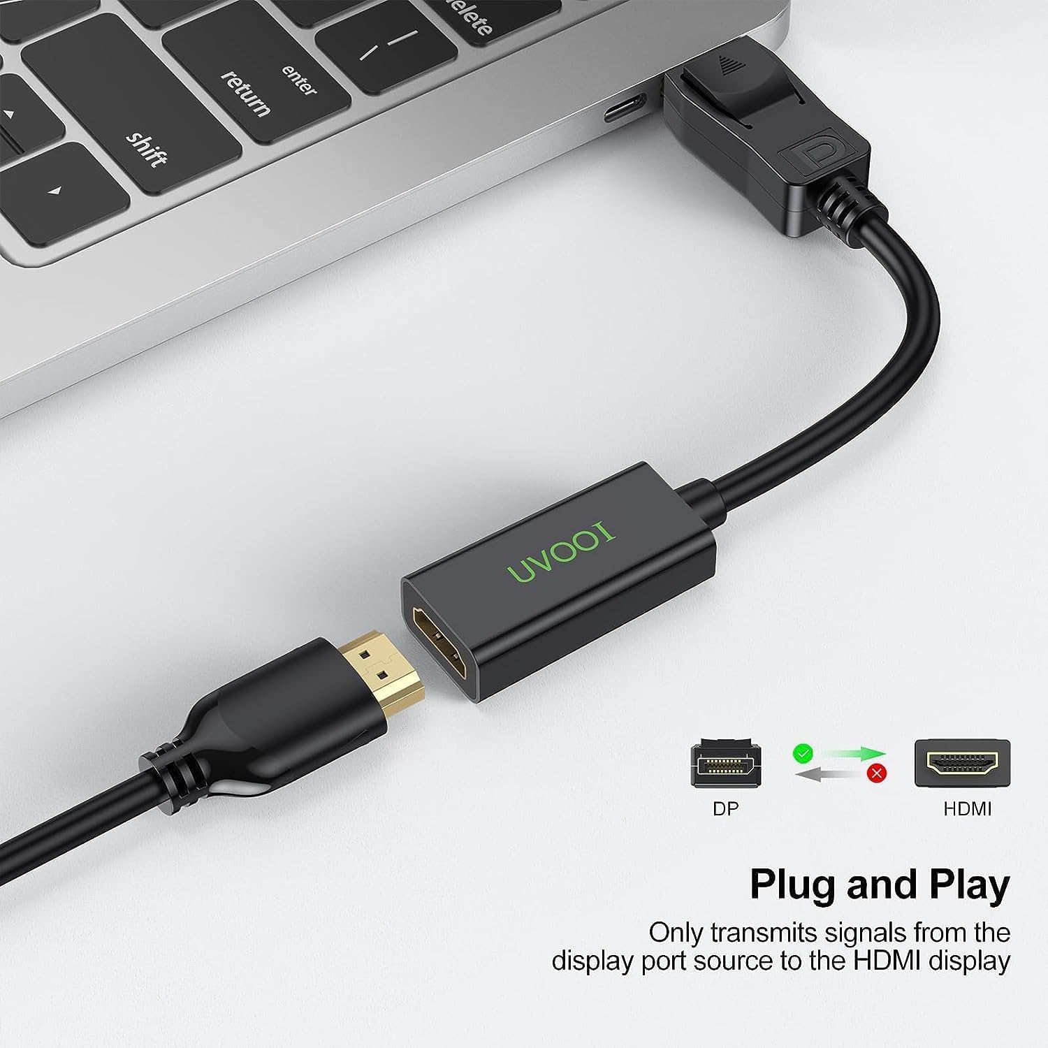 Adattatore da DisplayPort a HDMI, confezione da 5, adattatori da DisplayPort a HDMI, convertitore unidirezionale DP da PC a HDMI (da maschio a femmina) 1080P per HP, Dell, Lenovo e altri