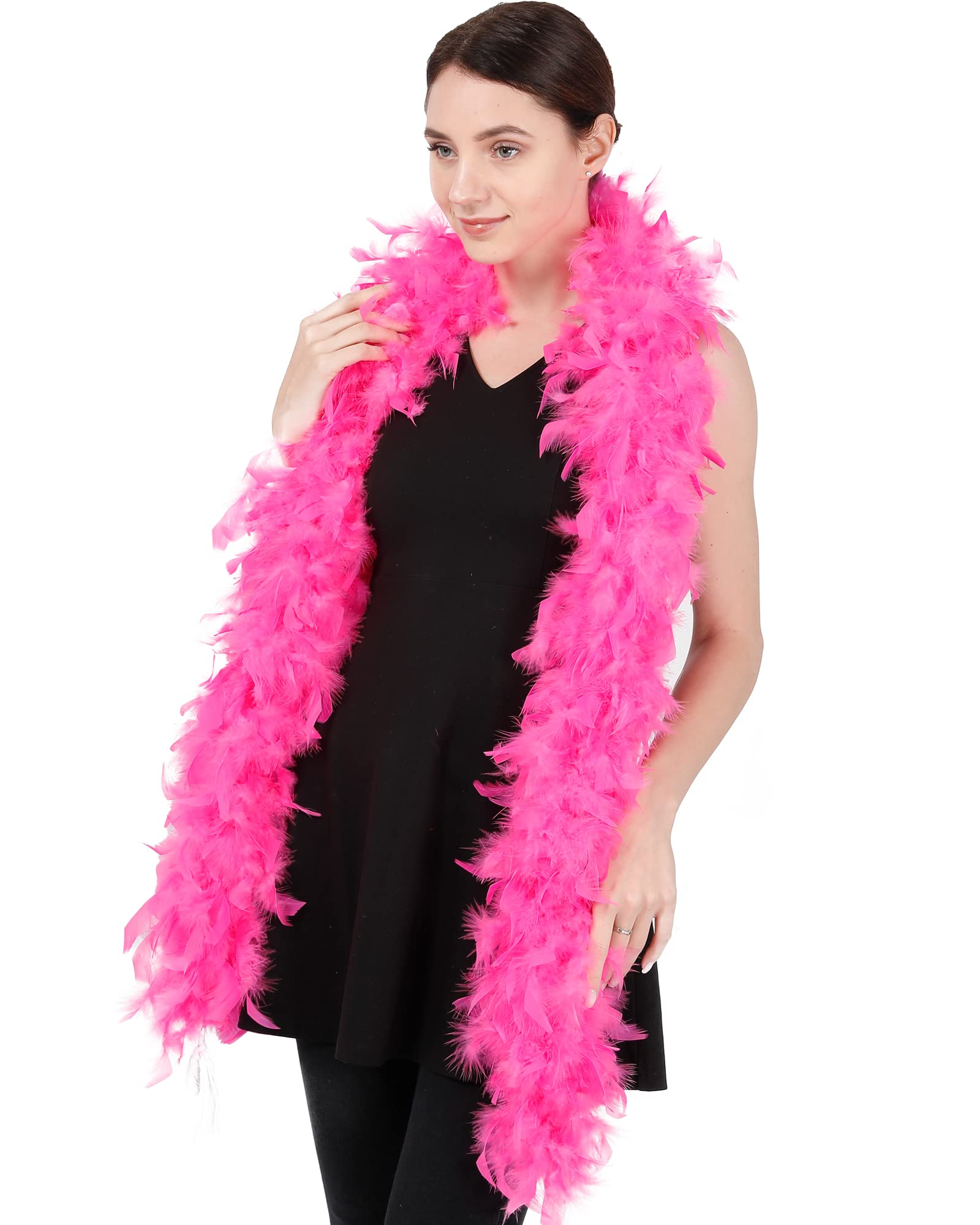 Ws&Wt 2 Yards 100 Grams Turkey Chandelle Feather Boa for Adult Women Costume Accessory Dress up Party Favors