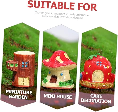 Miniatura 2 de MERRYHAPY 9 piezas de micro paisaje de la casa mini decoración del hogar mini casa miniatura resina decoración de casa para Salas de casa de hada