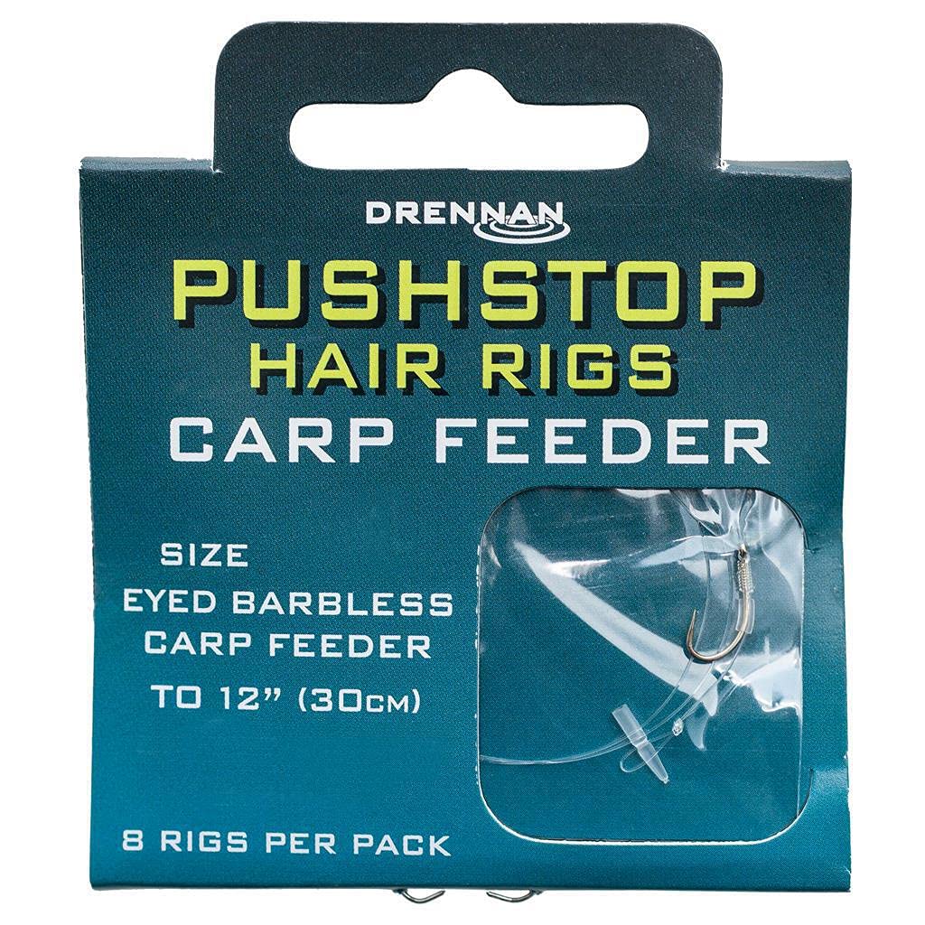 x2 Drennan Quickstop Hair Rigs Carp Feeder Size 8 Barbless
