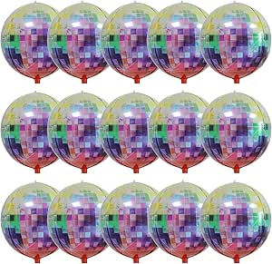 Bluelves 9pcs Disco Ballons22 Pouces 4D Aluminium Ballons