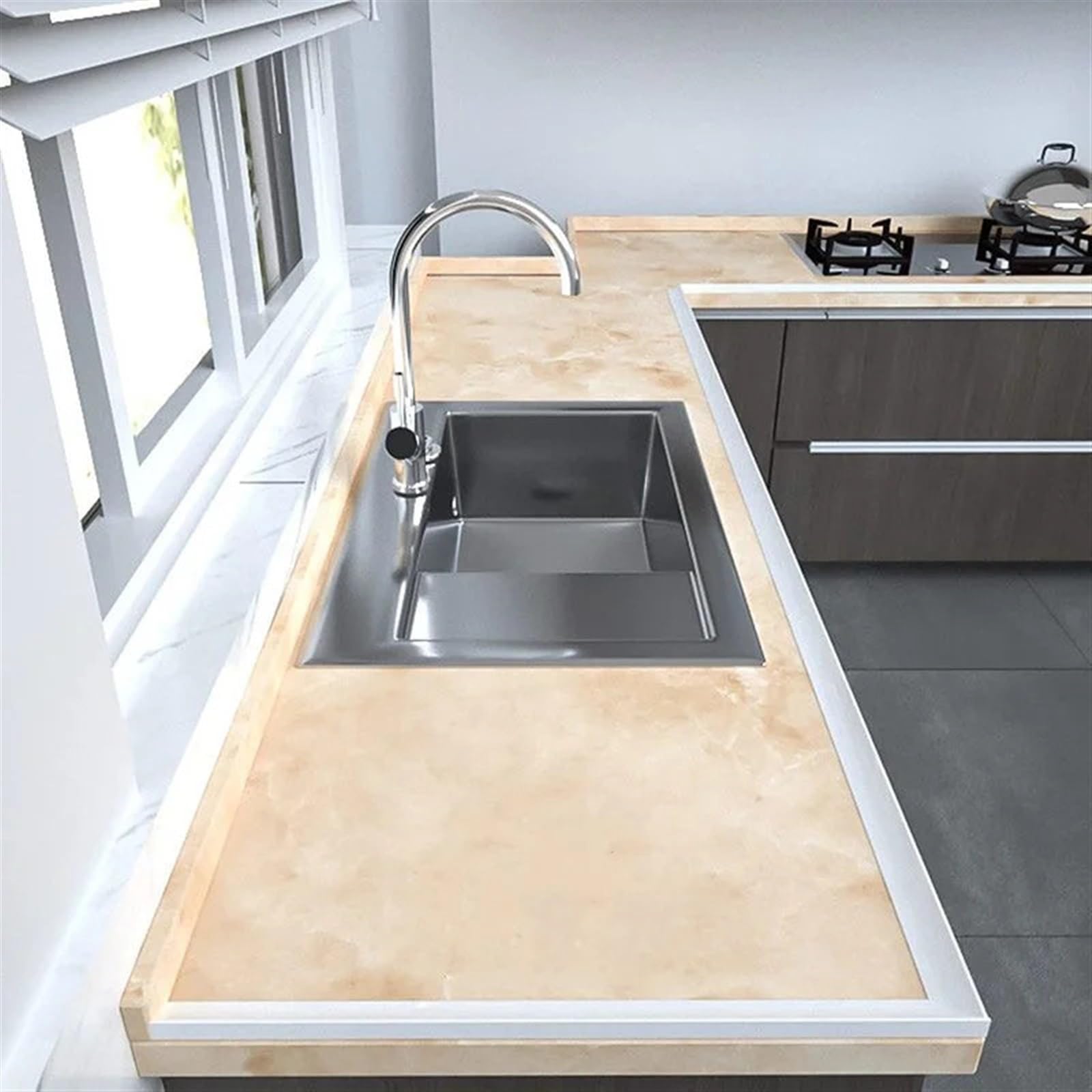 Striscia di chiusura dell'acqua, striscia sigillante in silicone per piatto doccia, barriera pieghevole 3M per pavimento per bagno e cucina, prevenzione delle inondazioni