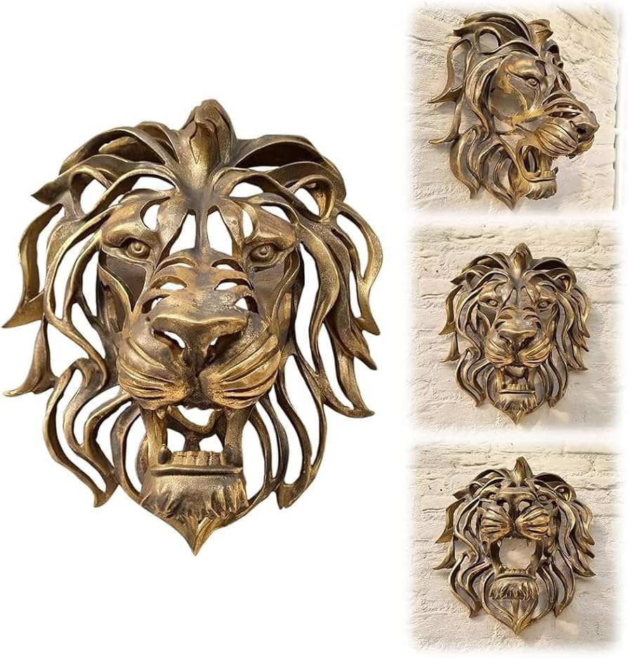 Amazon.co.jp: レアファインドラージライオンヘッド壁掛けアート