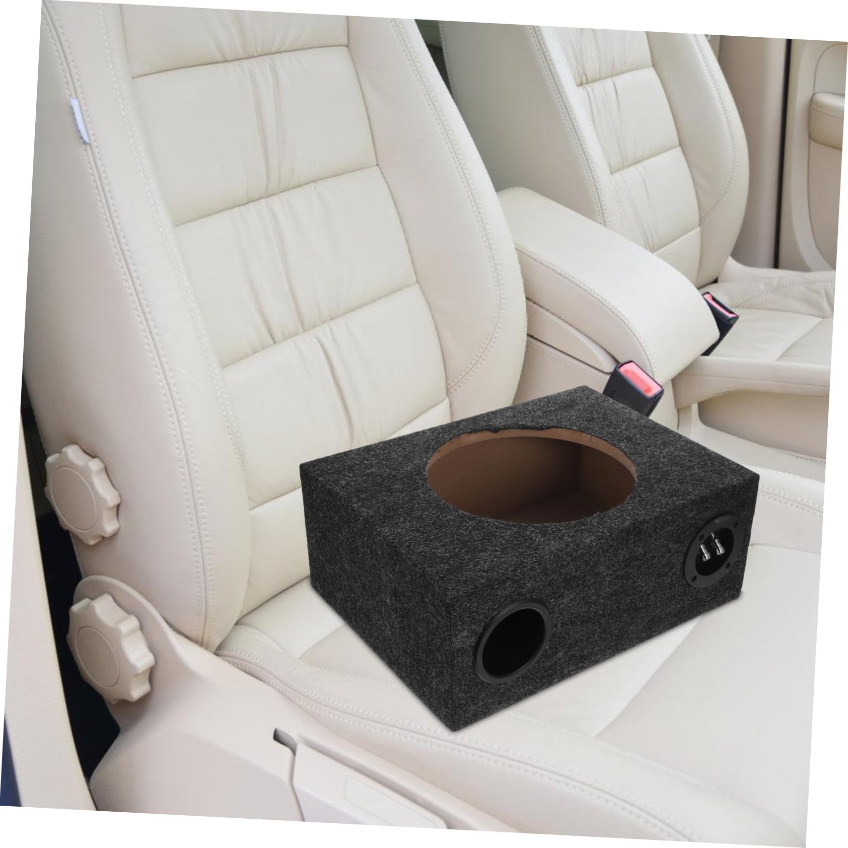 SOLUSTRE Caja de Subwoofer Que Mejora el Rendimiento del Sonido para Automóvil de 10 Pulgadas y Estructura de Madera y Felpa Diseño Elegante