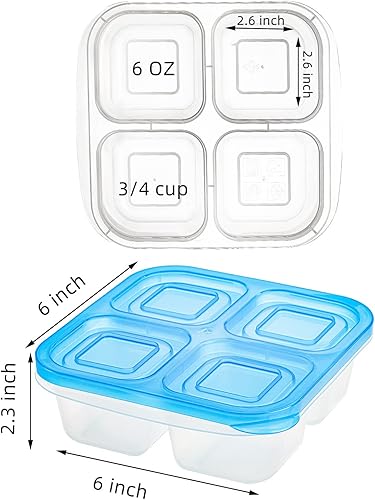 Miniatura 2 de AVLA Paquete de 10 cajas Bento para aperitivos, contenedores reutilizables para preparación de comidas, 4 compartimentos, cajas de almuerzo Bento