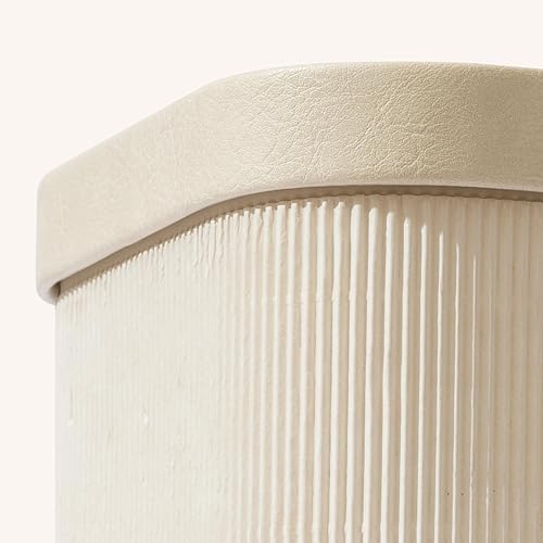 Miniatura 5 de La Jolie Maison Cestas de almacenamiento de cartón estriado con tapas similares al cuero, cajas de papel apilables resistentes, bandeja decorativa,