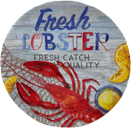 Miniatura 2 de Vajilla de melamina junto al mar de langosta fresca (4 platos de ensalada de 8.5 pulgadas)