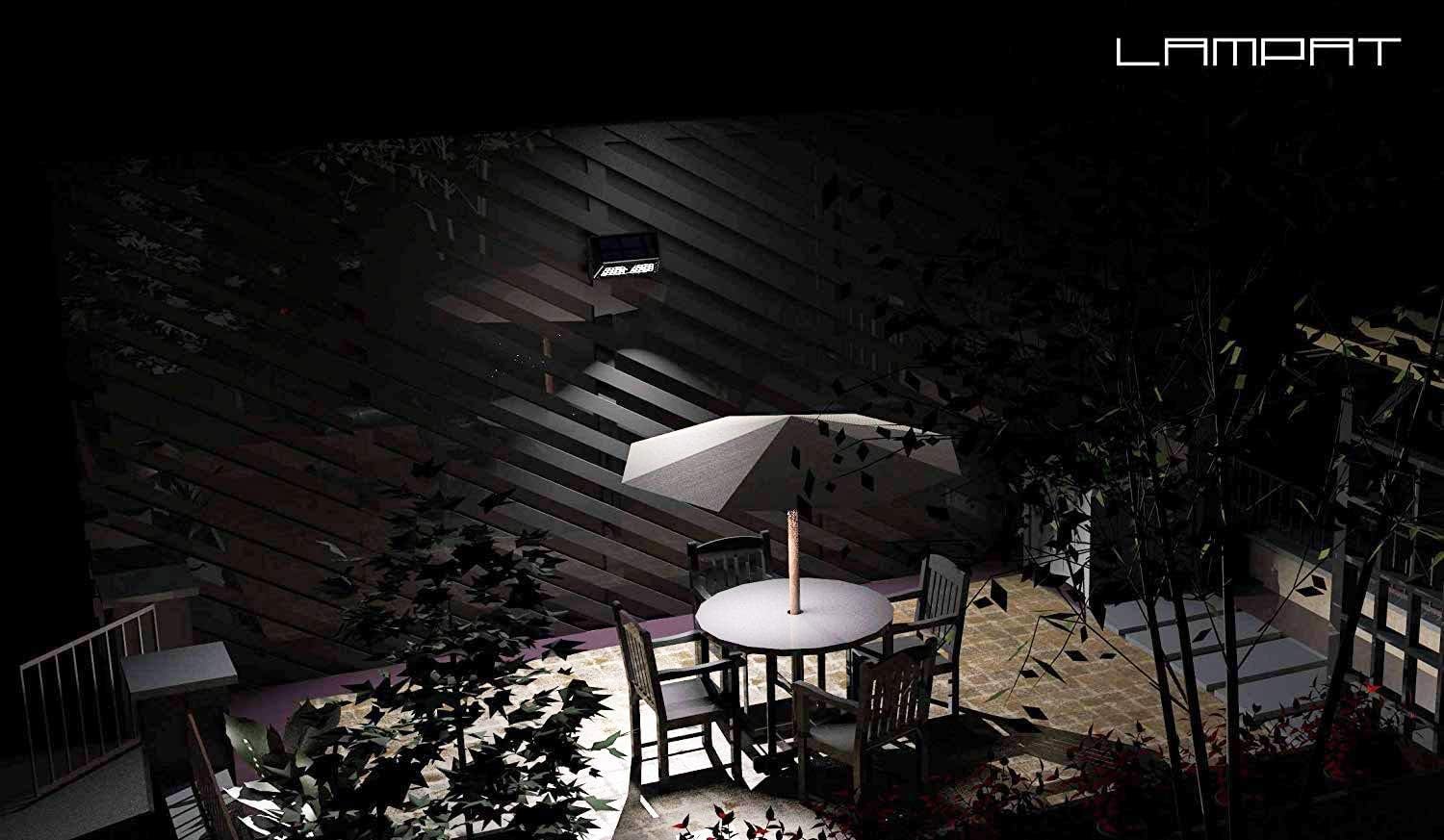 Solar Lights, Lampat Bright 62 LED Solar Powered Security Lights Waterproof Outdoor Motion Sensor Lighting for Wall, Patio, Garden, Landscape, Deck, Shed, Lawn, 2 Pack