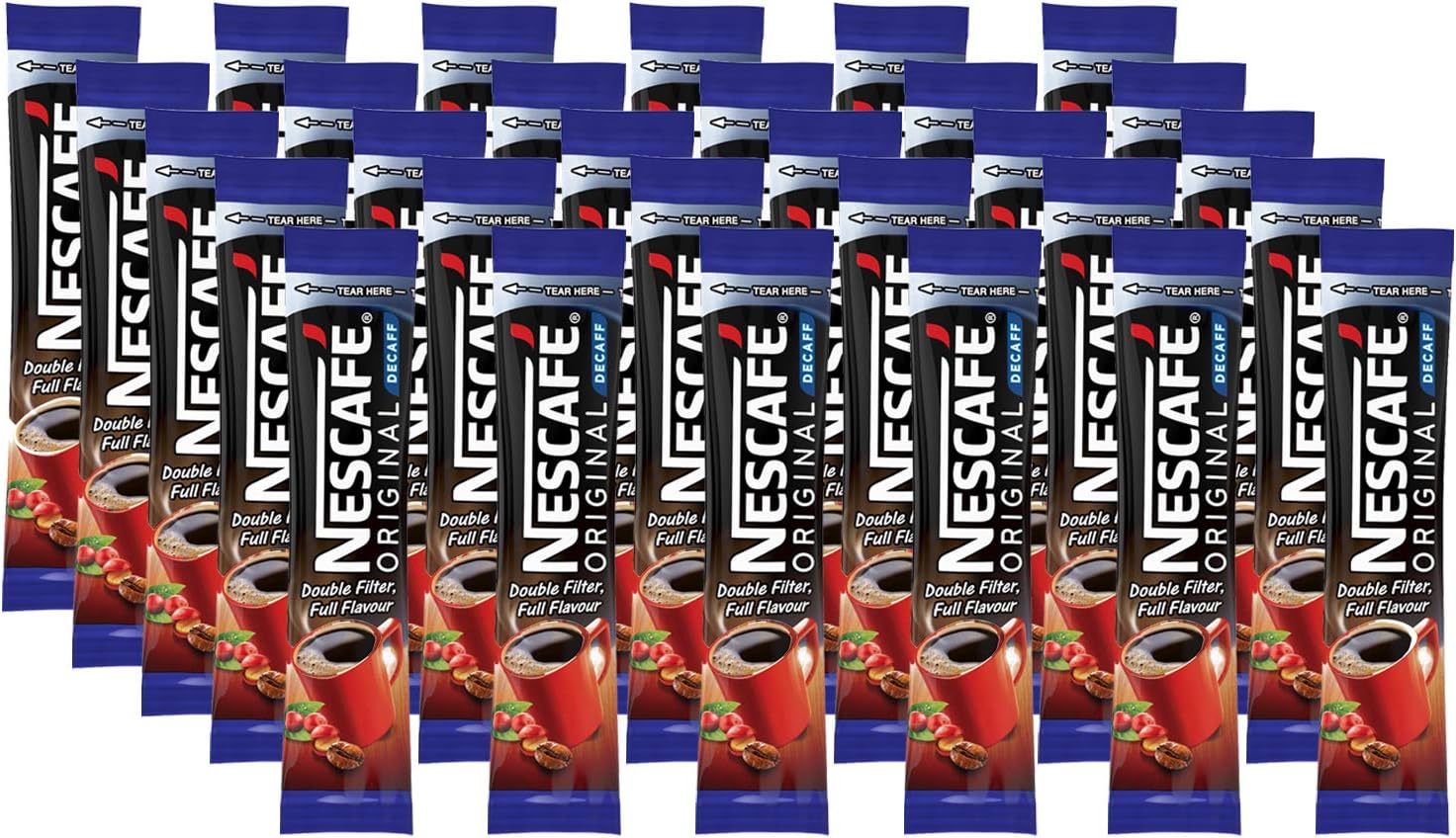 Nescafe Original Decaffeinated Double Filtered Coffee Sticks, 30 X 1.8 G, Sachet, Packet