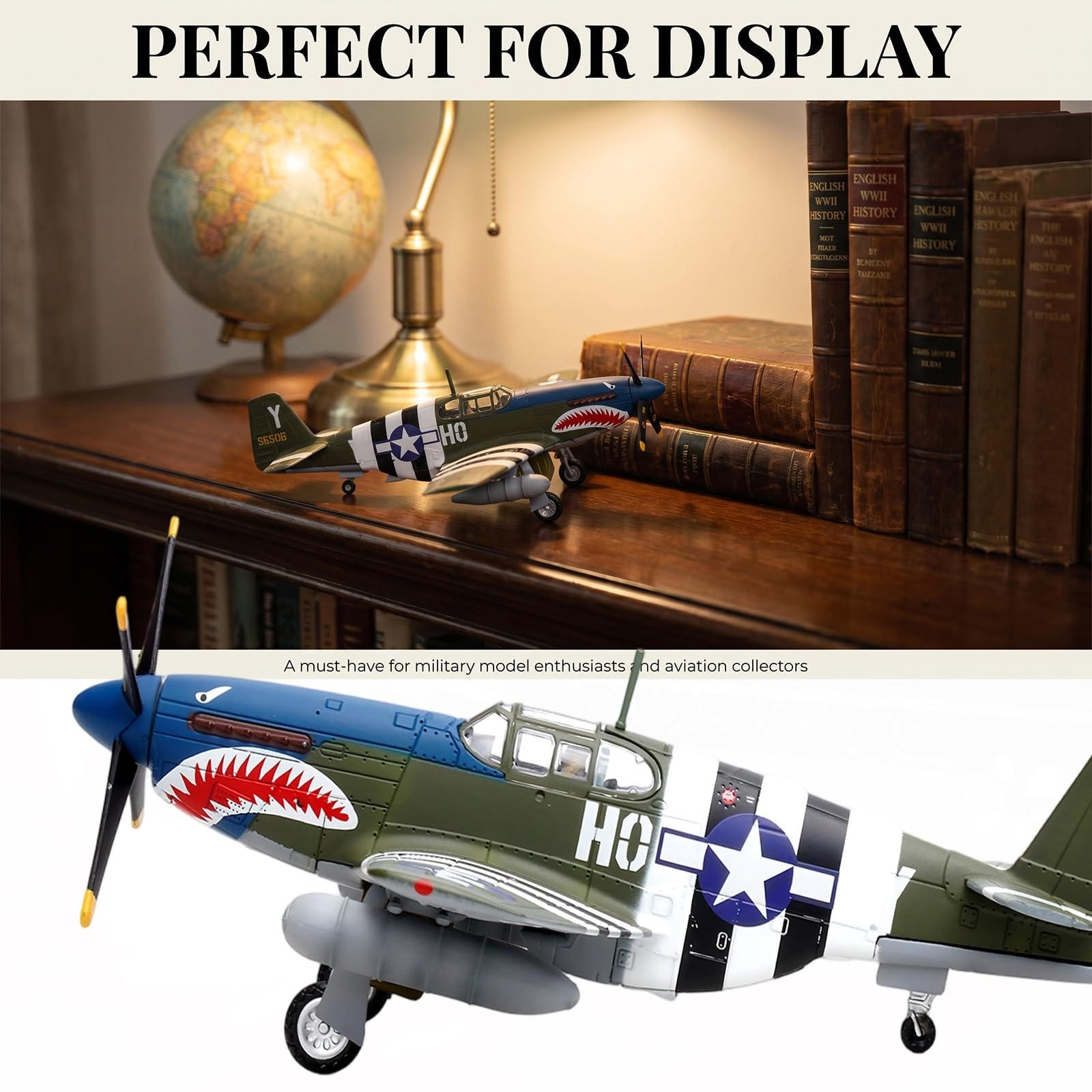 Espositore for modello militare in metallo P-51B in scala 1/72 for l'aviazione da collezione for adulti