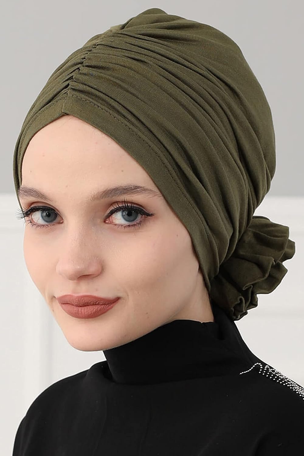 Aisha's Design Instant Turban Head Wraps For Women Pretied Hijab Scarves, Rose Detail - Image 3
