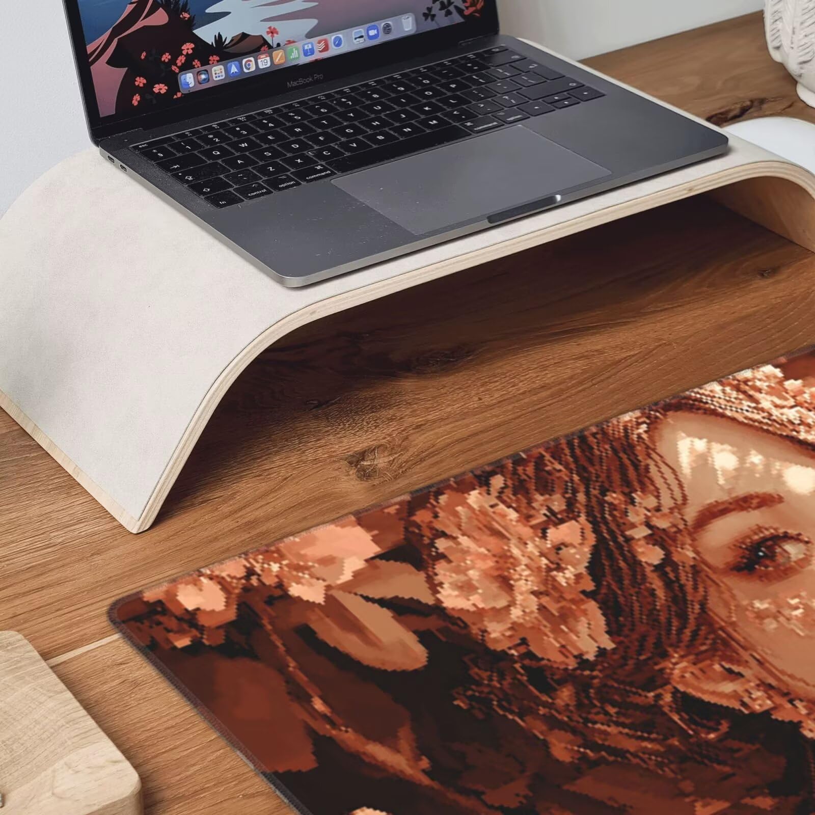 Wróżka podkładka pod mysz XXL kwiat mata na biurko 1600 x 800 x 3 mm zmywalna podkładka do gier na laptopa, z antypoślizgową gumową podkładką dla graczy, PC, pracowników biurowych Y1085