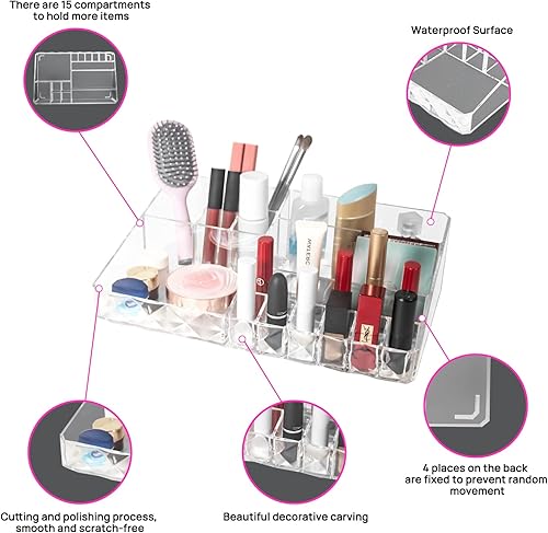 Miniatura 4 de LAVISH LADIES - Organizador de maquillaje y almacenamiento para cajones y baño, cosméticos de belleza, paleta de sombras de ojos, organizador de