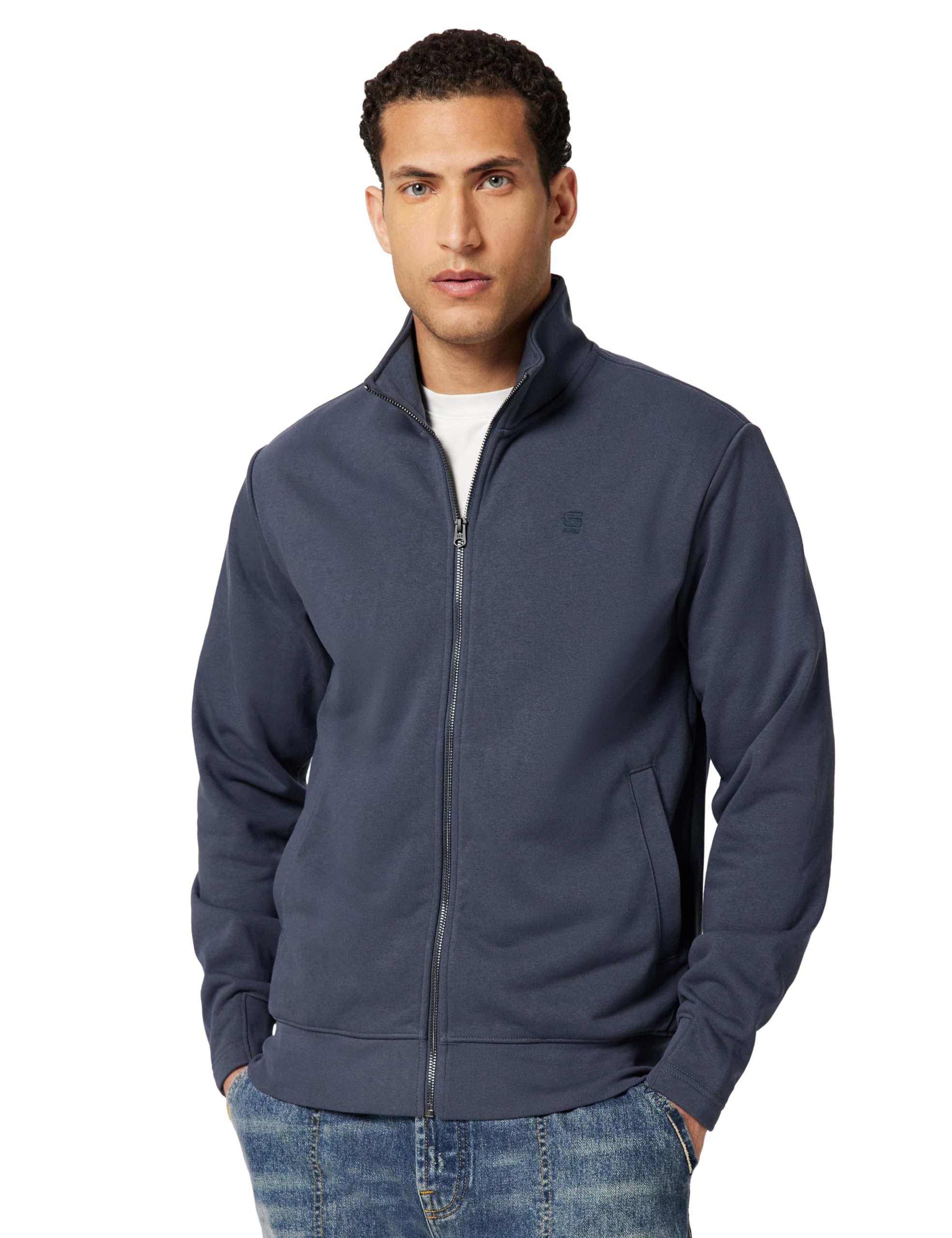 G-STAR 8719965012981 Nifous Zip Thru Sweater, Blue (India Ink D25122-d566-h392), S