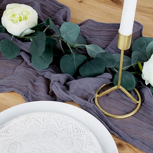 Miniatura 30 de Koyal Wholesale Camino de mesa de estopilla para decoración de boda, tela de gasa de tela transparente para granja rústica, fiesta bohemia nupcial,