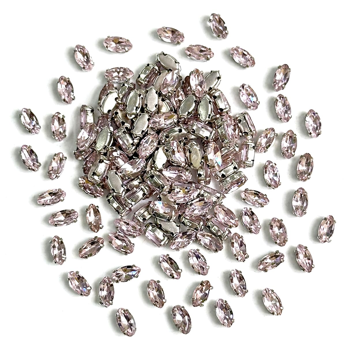 EmbroideryMaterial Sew on Crystal Glass Stones/Rhinestone for Craft, Embroidery, Jewellery Making, Dresses, Embellishments, Bracelet Making (3 * 6MM, Boat Shape, Light Pink, 144 Pieces) (B0CYLLR4XL) Amazon Price History, Amazon Price Tracker