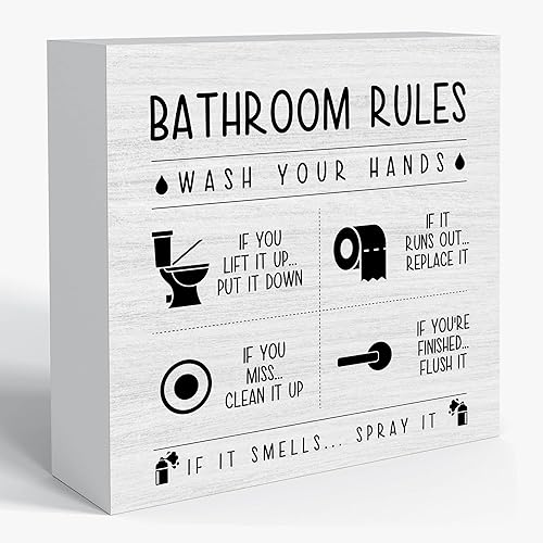 Miniatura 10 de Cartel de madera con texto en inglés «Hello Sweet Cheeks» – Decoración divertida de baño de 5 x 5 pulgadas para tanque de inodoro y estante, idea de