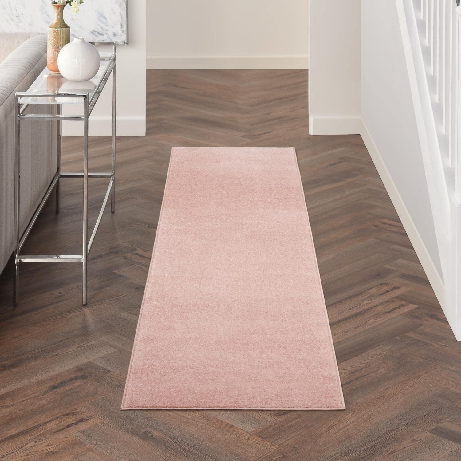Nourison Essentials Solid Contemporary Pink 2'x6' Runner Rug , 2' X 6' : Everything Else