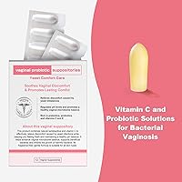 Vista 2 de Nahid Supositorio vaginal probiótico, supositorios de ácido hialurónico, hidratante vaginal, equilibrio de pH, restaura el olor vaginal saludable
