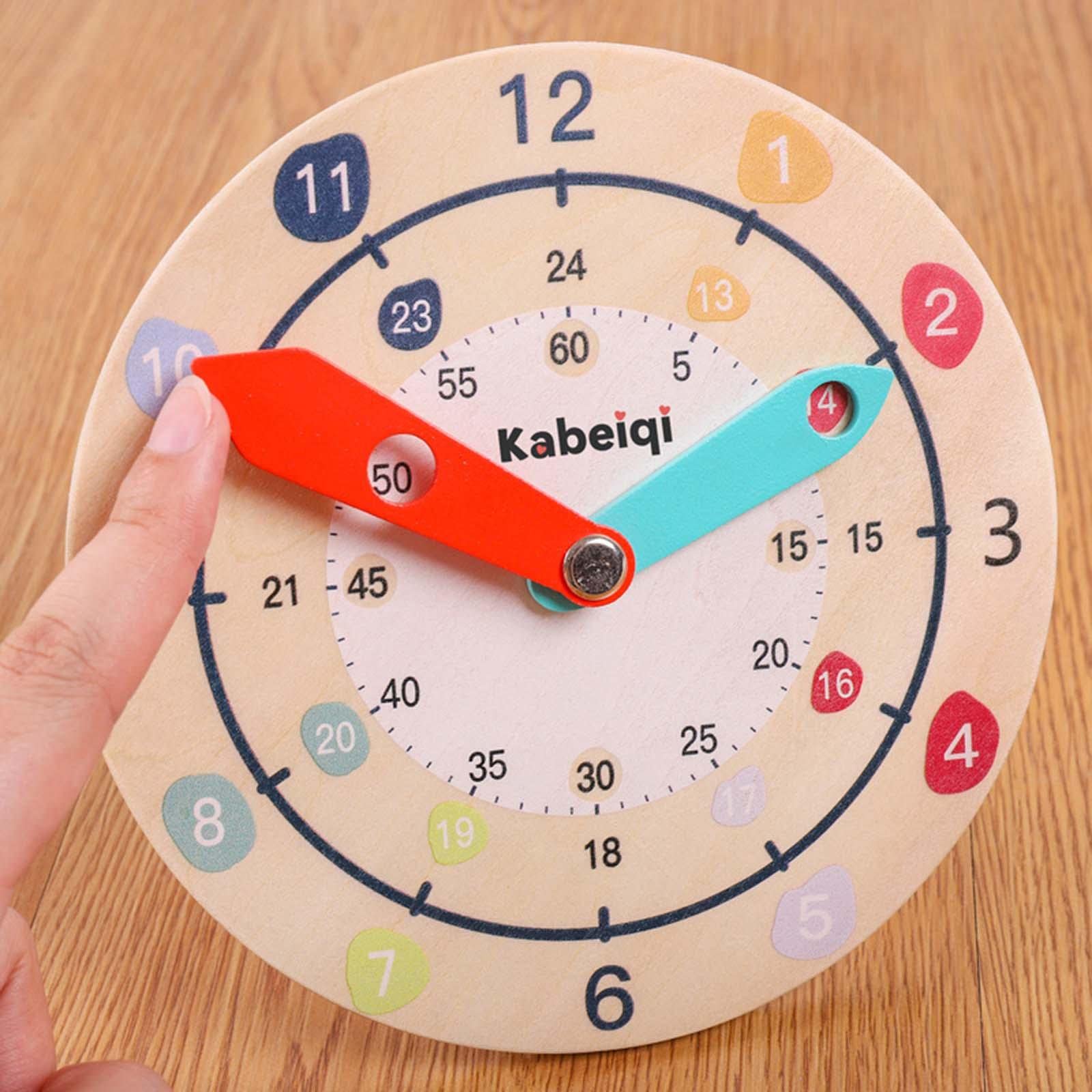 LOVIVER 5 Orologi in Legno, Giocattolo Didattico per L'apprendimento Precoce, 2 pezzi