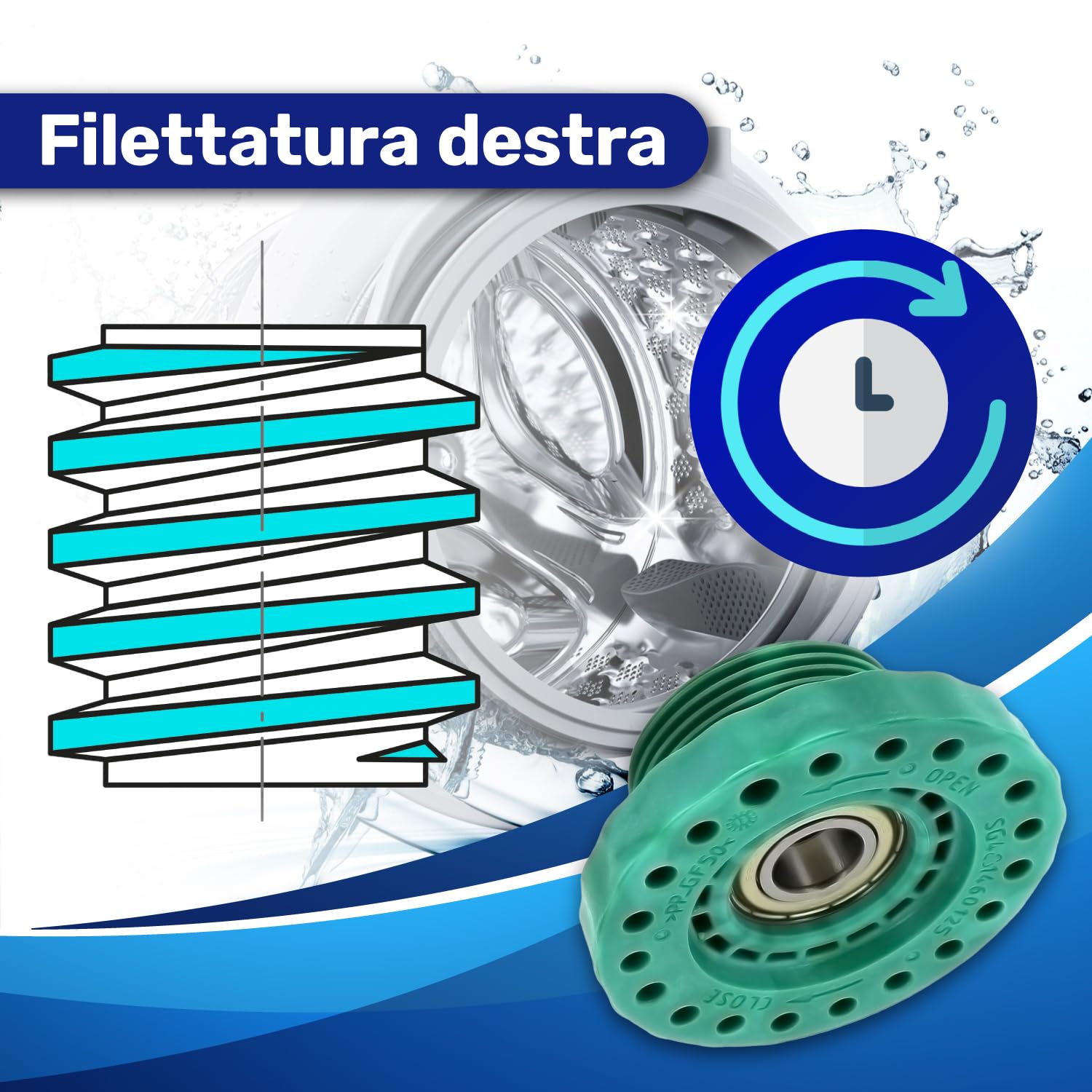 FIGEVIDA Cuscinetto Completo Lavatrice Lato Sinistro – Ricambio Compatibile Per REX ELECTROLUX 4071430963 – Adatto A Molti Modelli