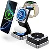 3 in 1 Wireless Fast Charging Station for MagSafe, Portable Foldable Travel Magnetic Stand Dock, for Apple iPhone 16 15 14 13 12 Pro MaxProPlus Series, Apple Watch Series, AirPods Multple Devices