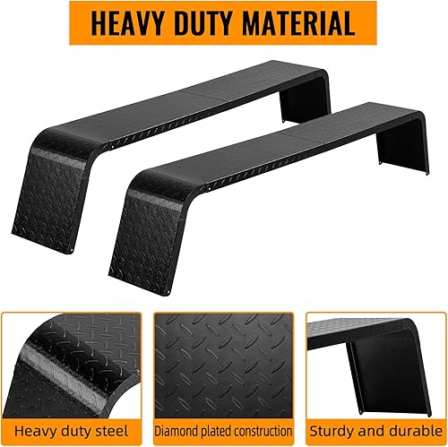 Miniatura 6 de Guardabarros de remolque de eje tándem, placa de rodadura de diamante de calibre 14, guardabarros de remolque de 10 x 72 x 13 pulgadas, 2