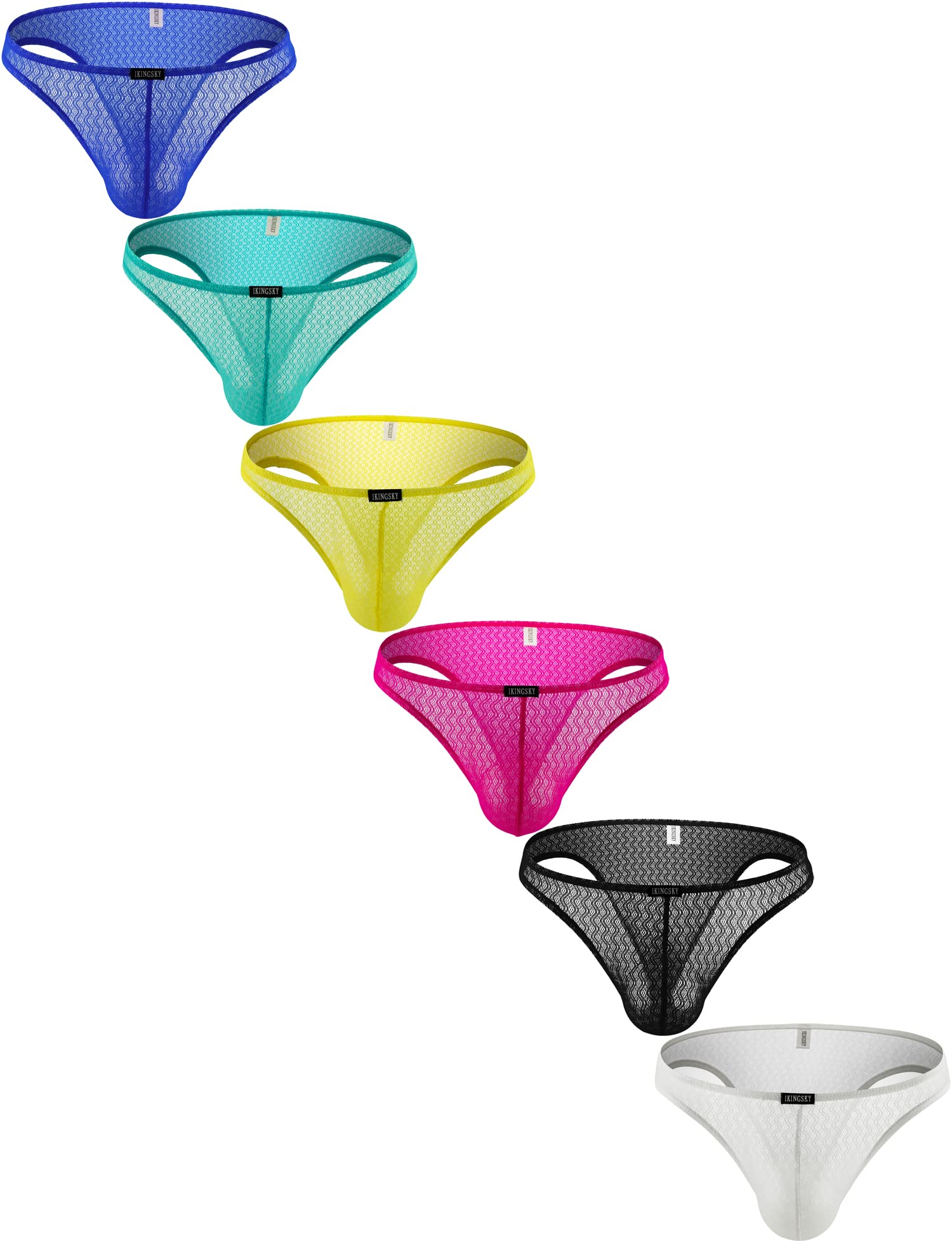 Buy IKINGSKYMen's Cheeky Briefs See Through Bugle Bikini Underwear Lace