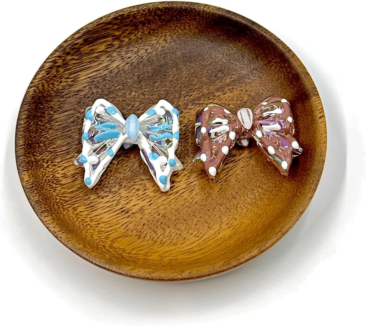 7PCS Bowknot Acrylic Beads for Beaded Pens, Polka Dot Bow Acrylic Focal Bead for Keychain Making, Creative Fancy Beads for Jewelry DIY Handmade Crafts Necklace Bracelet Lanyard Accessories - Image 6