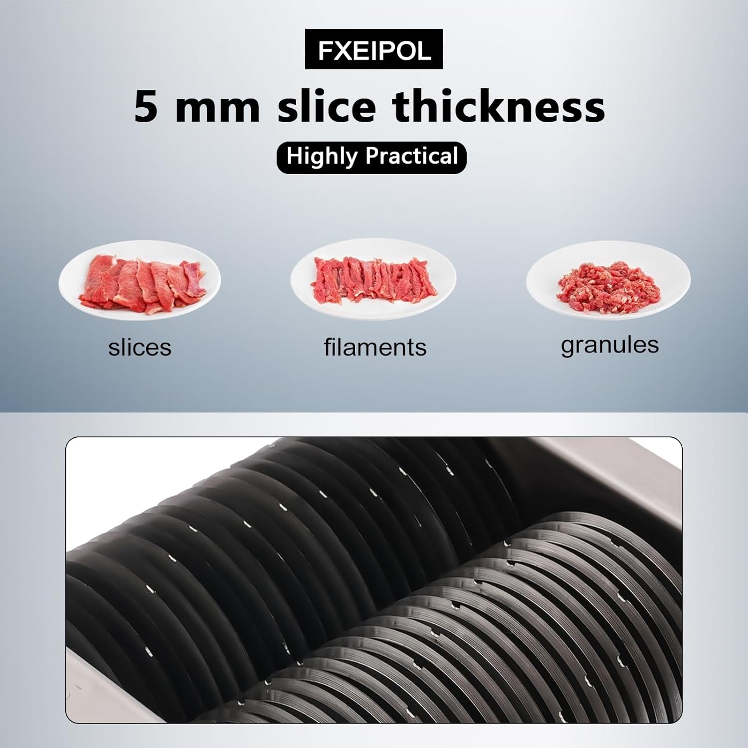 Meat Cutter Blade Machine, 5MM Stainless Steel Slicer Cutter, Commercial One Set Blade for QE Meat Cutting Machine, Stainless Steel Slicer for Restaurants, Homes