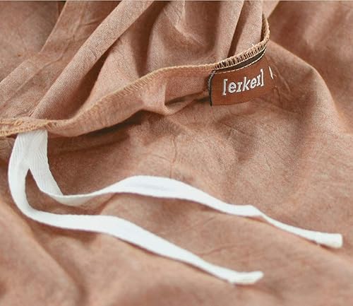 Miniatura 2 de Eikei Juego de funda de edredón de algodón lavado, color sólido, estilo casual, moderno, relajado, tacto suave, aspecto arrugado natural (polvo de