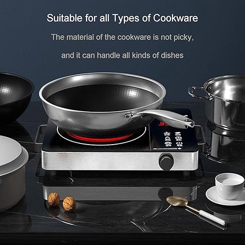 Miniatura 4 de Calentador eléctrico de cerámica de 3500 W, placa eléctrica de alta potencia, quemador único, placa de cocina infrarroja portátil con sensor LCD de