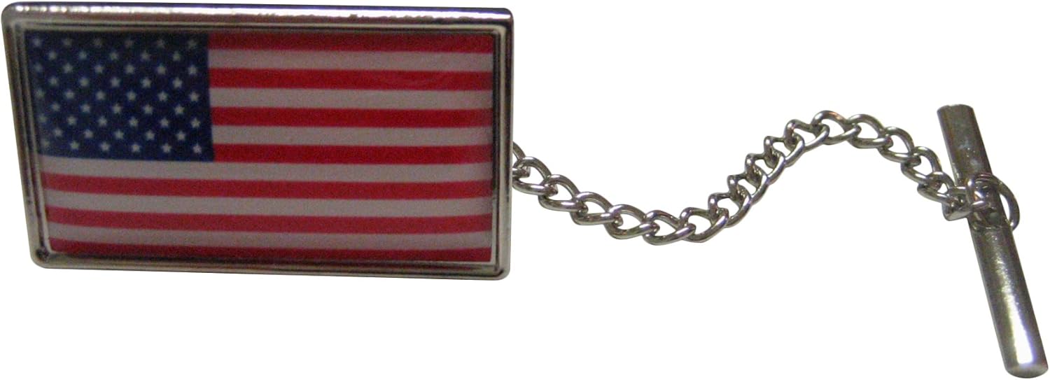Kiola Designs USA Flag Design Tie Tack