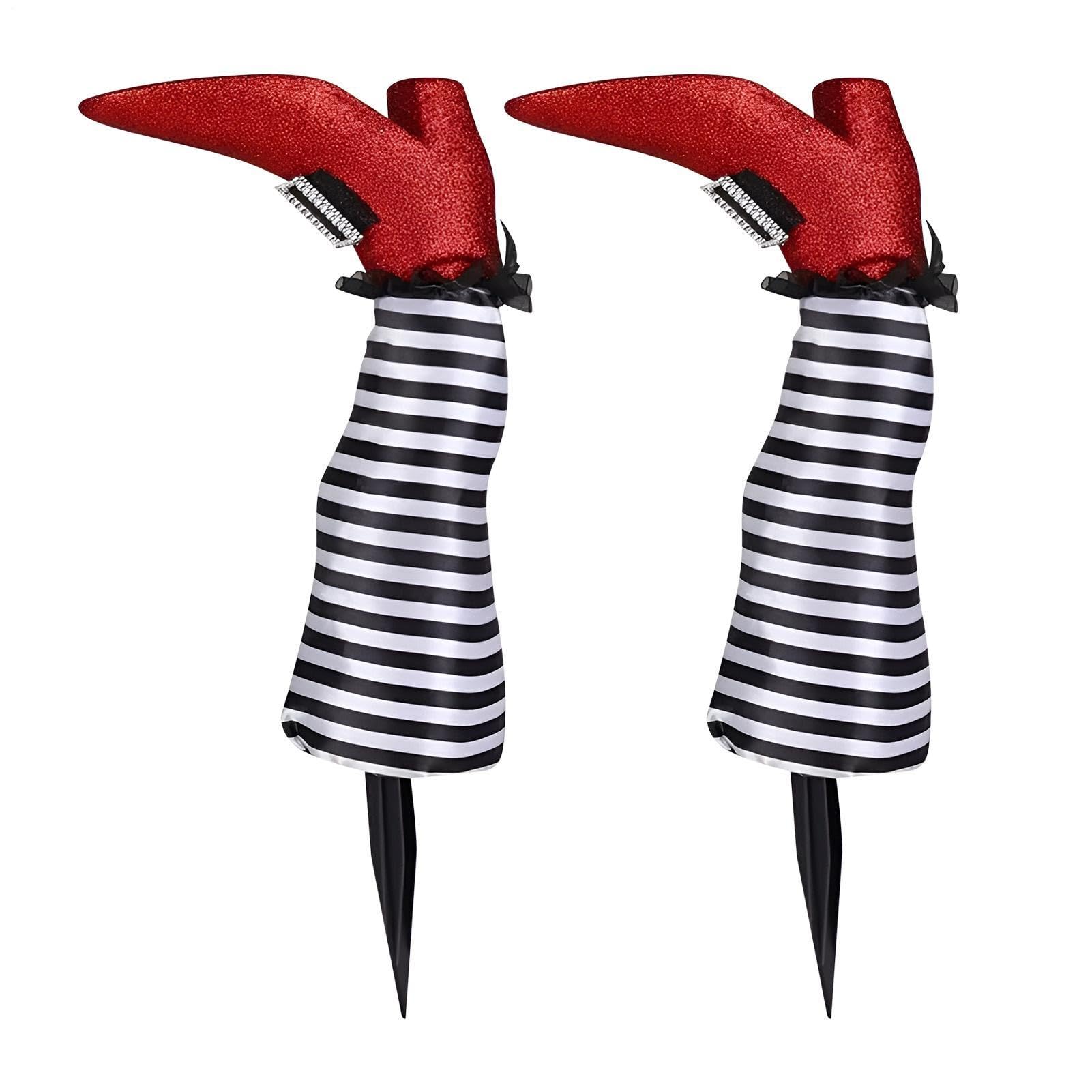 Decoración de Halloween exterior con piernas de bruja para jardín