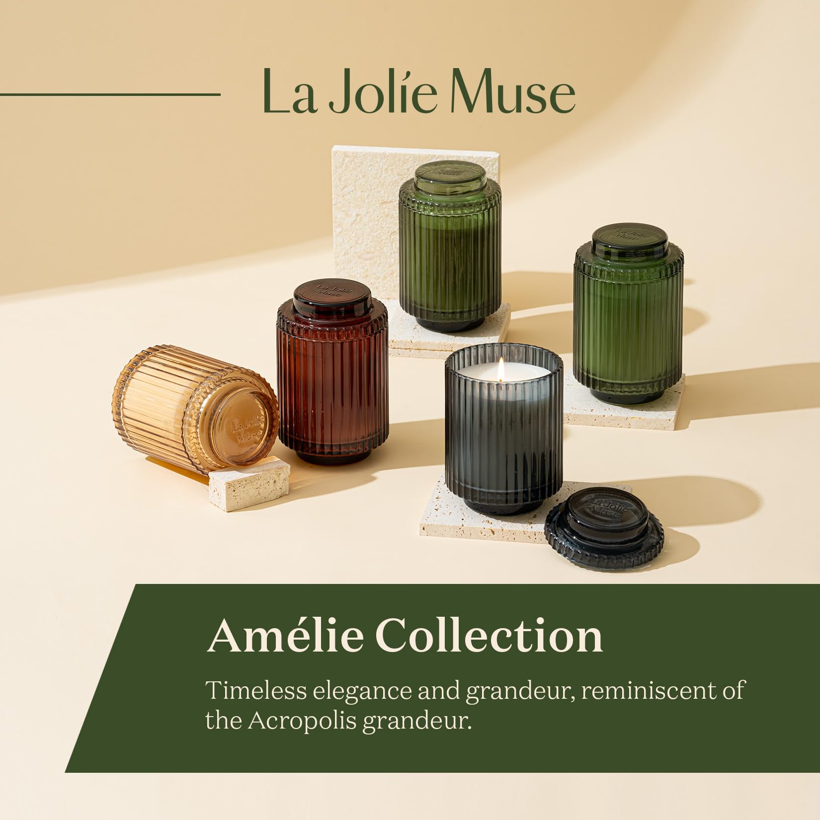 LA JOLIE MUSE Vela cítrica, vela Yuzu & Neroli Blossom, vela perfumada de regalo para mujeres y hombres, velas de soja natural, vela en tarro de lujo de larga duración, 11 onzas
