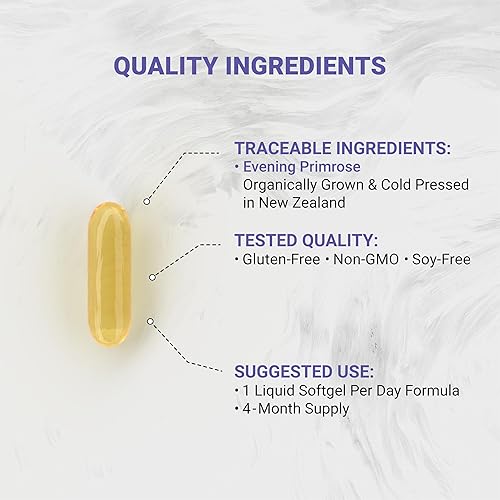 Miniatura 3 de Naturalis Aceite de onagra (1300 mg)  100% natural de Nueva Zelanda  Sin OMG, sin soja y gluten, cero relleno  120 cápsulas blandas